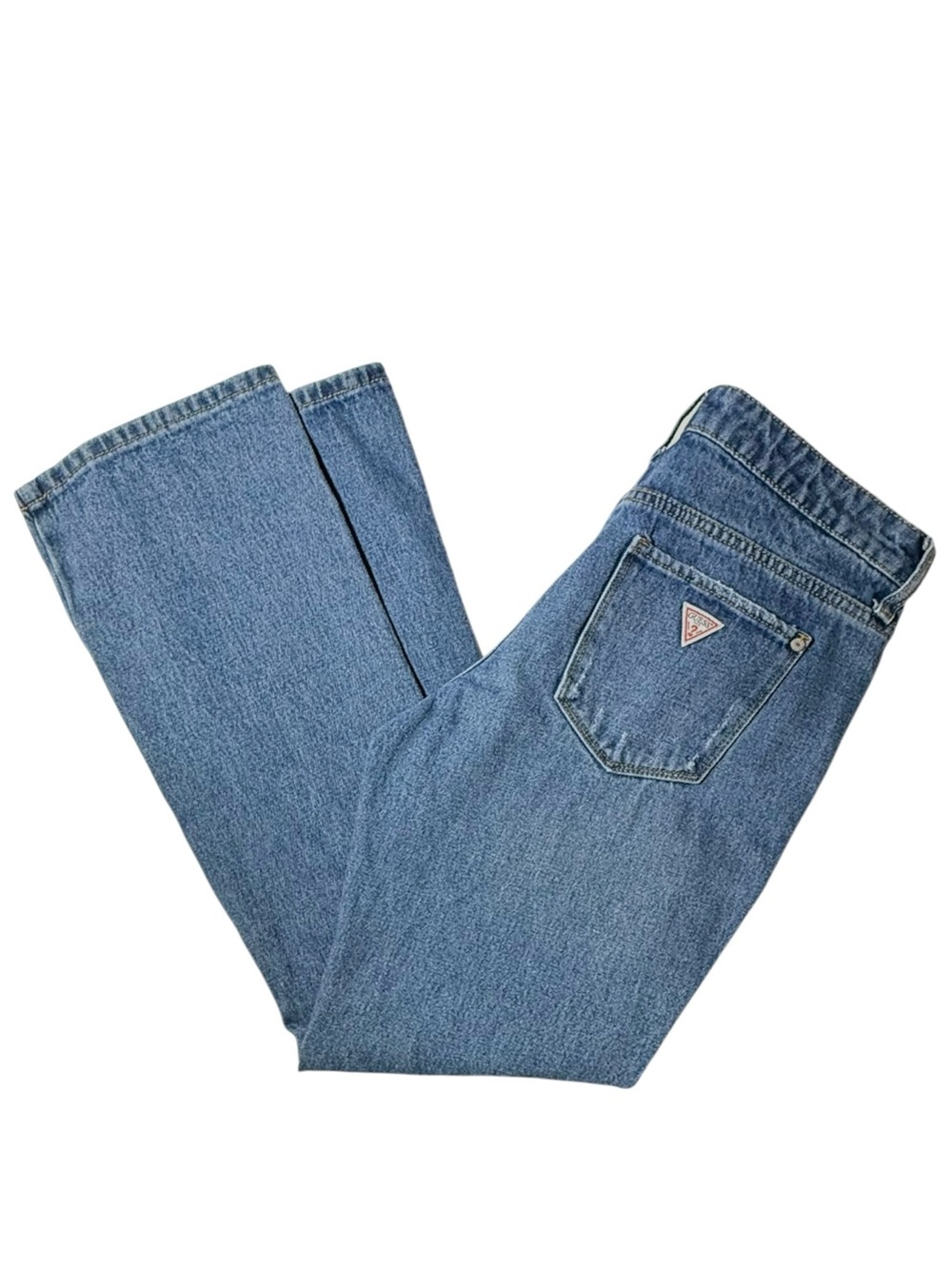 Guess Y2K Bootcut Jeans 27 100% Cotton Distressed Medium Wash Denim